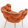 28.7'' Velvet Upholstered Modern Single Accent Chair with Gold Metal Legs, Multiple Color Options and Ergonomic Cotton Cushion - 4 of 4