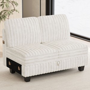 Belffin Corduroy Fabric Loveseat Module for Modular Sectional Couch for Living Room 2 Seater Modular with Storage - 1 of 4