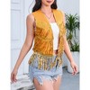 Whizmax Women's Sequin Fringe Vest 70s Denim Party Prom Rave Hippie Sleeveless Loose Costume - 3 of 4