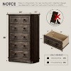 Farmhouse 5-Drawer Tall Dresser – Rustic Black Wooden Chest for Bedroom, Living Room, or Hallway - 3 of 4