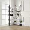 5-Tier Industrial Corner Bookshelf with Open Shelves & Iron Frame,Modern Storage Rack for Living Room or Office–The Pop Home - 2 of 4