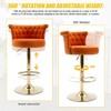 TUYOHW Velvet Swivel Bar Stools Set of 2,Adjustable Height Bar Chair with Gold Base,Modern Bar Chair for Kitchen Islands,Dining Room,Cafe - 3 of 4