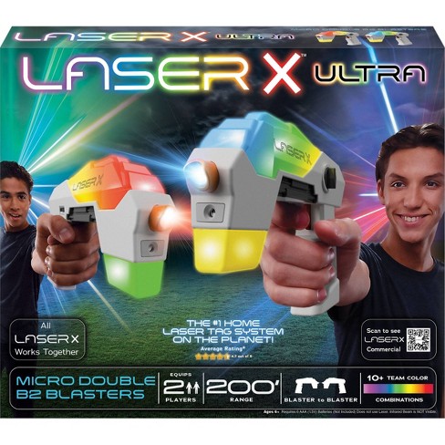 Laser X Revolution Two Player Long Range (200 foot) Laser Tag Gaming Blaster  Set