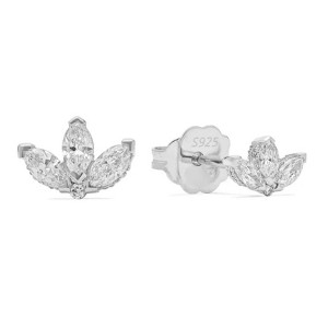 Hollywood Sensation 18K Gold Plated Sterling Silver Golden Blossom Studs with Cubic Zirconia - 1 of 4