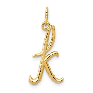 Black Bow Jewelry 14k Yellow Gold, Claire Collection Mini Lower Case Initial K Charm - 1 of 4