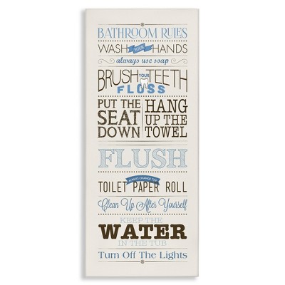 Stupell Industries Bathroom Rules Vintage List, 17" x 40"