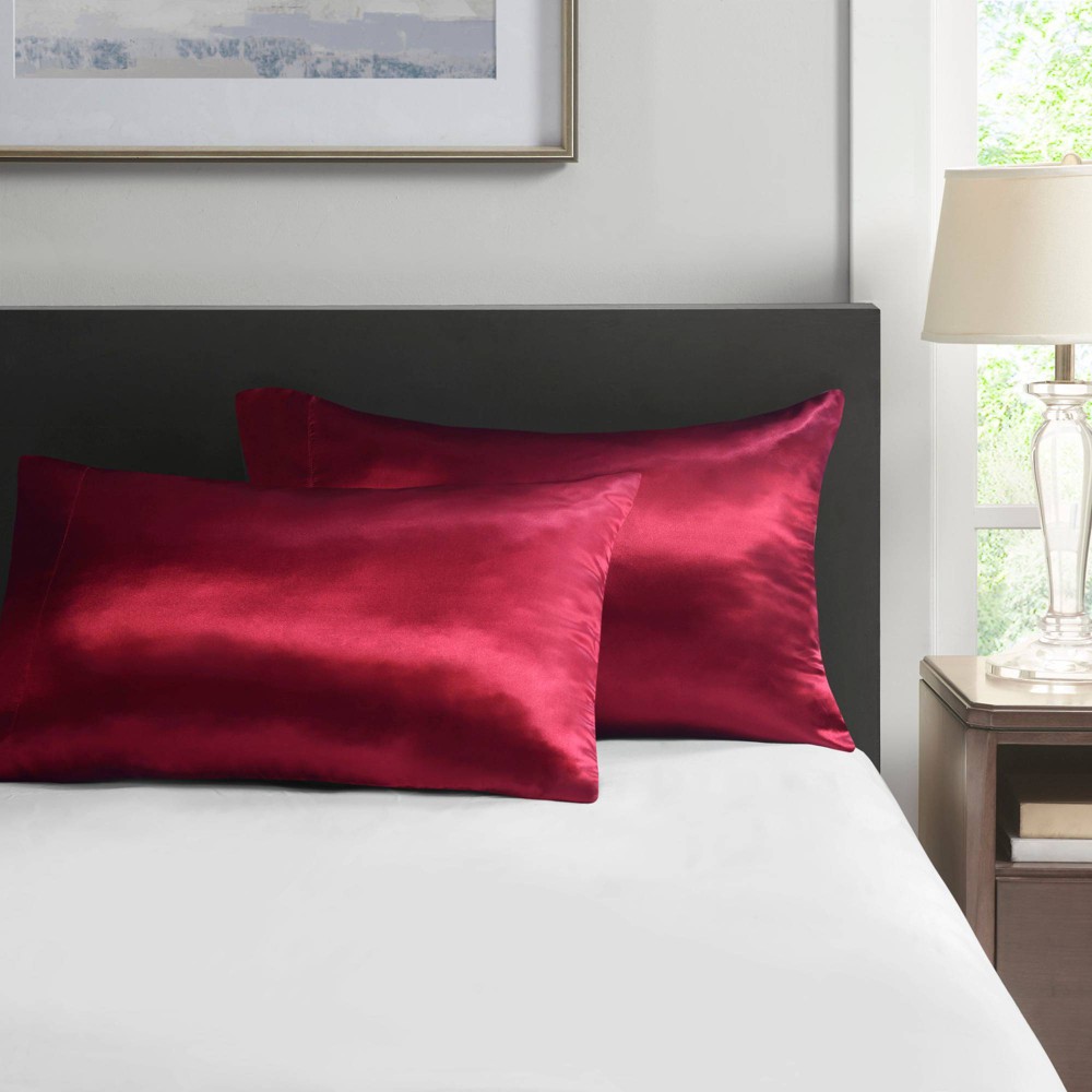 Photos - Pillowcase King Satin Luxury 2pc  Set Red