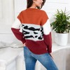 Anna-Kaci Women's Animal Print Color Block Sweater - 2 of 4