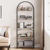 5 Tier Arched Bookcase,Modern Vertical Tall Bookcase,Metal Wooden Storage Shelves for Bedroom,Living Room,Home Office - 2 of 4