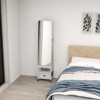 Jewelry Armoire Cabinet with Bottom Drawer & Wheels , 360° Swivel Full Length Mirror with Jewelry Organizer, White - 3 of 4