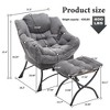 MOONMISS Accent Chair with Ottoman Set, Corduroy Upholstered Lounge Accent Chair with Armrests, Side Pockets for Bedroom, Living Room - 2 of 4
