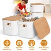 NewHome "2Pcs Stackable Storage Bins with Bamboo Lids & Handles, Plastic Storage Containers for Bedroom, Kitchen, Closet"White - image 4 of 4