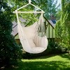 Slickblue Cotton Canvas Hanging Chair, Soft Pillows, Rope Chair, Rainbow, Beige - 3 of 4