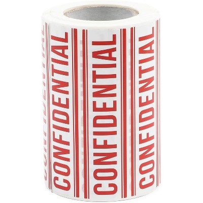 Stockroom Plus 600-Pack Confidential Instruction Labels, Red and White Sticker Roll (1 x 4 in)