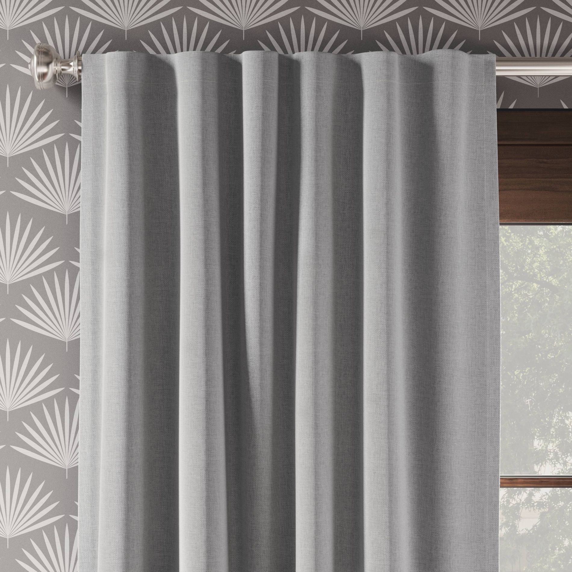2pk 50"x84" Blackout Aruba Curtain Panels Gray - Threshold™: Recycled Polyester, OEKO-TEX Certified, Indoor Drapes
