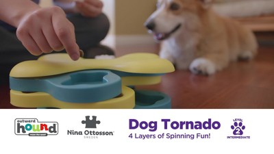 Nina Ottosson by Outward Hound Tornado Puzzle Game Dog Toy, Yellow & B