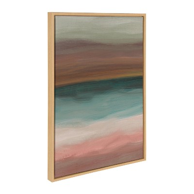 Natural Framed Abstract Canvas Wall Art, 23" x 33"