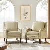 Set of 2 Regina 27.56" Wide Genuine Leather Armchair with Removable Cushions and English Arms  | ARTFUL LIVING DESIGN - 2 of 4