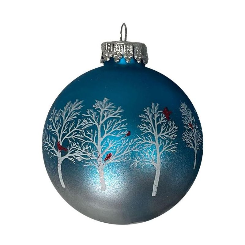 Glass Christmas Tree Ornaments - 67mm/2.63" [4 Pieces] Decorated Balls from Christmas by Krebs Seamless Hanging Holiday Decor, 2 of 5