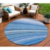 Denim Blue And Sky Blue Abstract Washable Indoor Outdoor Area Rug - 2 of 4