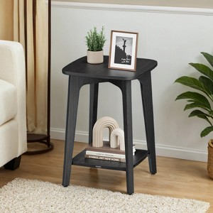 Modern Square Side Table with Lower Shelf, 2-Tier Small End Table/Nightstand, Space-Saving 15.7x15.7x21.5 Inch - 1 of 4