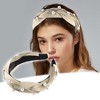 Unique Bargains Women's Braided Faux Pearl Velvet Headband Hairband Accessories 1.2" Wide 1 Pc - 2 of 4