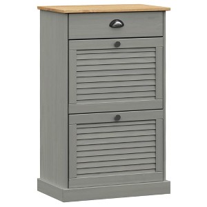 vidaXL VIGO Flip Drawer Shoe Cabinet Shoe Rack Cabinet Storage Organizer Solid Wood Pine - 1 of 4