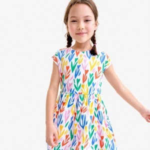 Primary Kids Backyard Dress in Rainbow Tulip Fields - 1 of 4