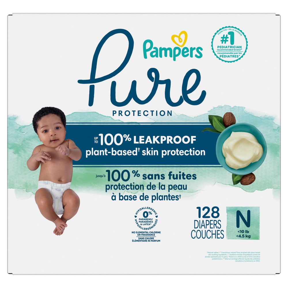 Photos - Nappies Pampers Pure Protection Diapers Pack - Size 0 - 128ct 