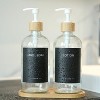 BRINJOY Clear Glass Soap Dispenser with Bamboo Pumps&Tray&Labels, Hand Dispenser, Lotion Dispenser, Dish Soap Dispenser for Kitchen Sink. (Clear) - 4 of 4