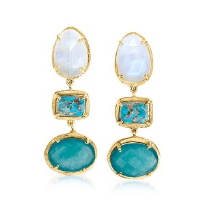 Ross-Simons Multi-Gemstone Drop Earrings in 18kt Gold Over Sterling - 1 of 4
