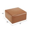 Okak Modern Comfortable Square Ottoman Bench Side Table Soft Upholstered Footrest Stool for Living Room, Hallway, Bedroom, Entryway, Brown - 4 of 4
