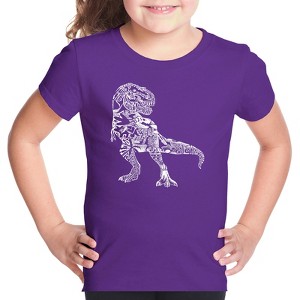 LA Pop Art Girl's Word Art T-shirt - Dino Pics - 1 of 4