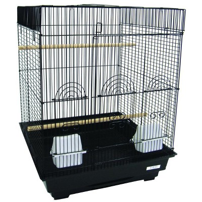 YML A5924 3/8 inches Bar Spacing Flat Top Small Bird Cage Black 18 inches x 18 inches
