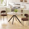 Lirago Mid Century Dining Table 47in Round Wood Top X Frame Metal Rustic Vintage 4-6 Person Waterproof Scratch Resistant Durable Easy Assembly - 2 of 4