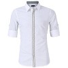 Coolmee Men's Dress Embroidery Shirts Long Sleeve Business Party Casual Button Down Shirt - 2 of 4