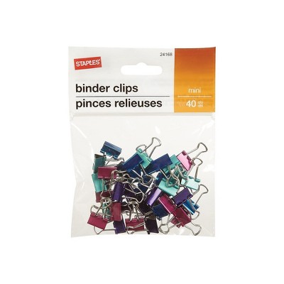 Staples Binder Clip Mini 40 PK - Metallic 922717