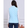 Allegra K Women's Stand Collar Lightweight Gilet Quilted Zip Vest - 4 of 4