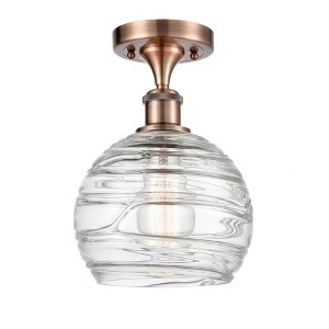 Athens Deco Swirl - 1 Light Semi-Flush Mount In Industrial Style-13 Inches Tall and 8 Inches Wide - 1 of 1
