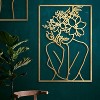 Attop 4 Pack Gold Wall Art Décor, Minimalist Single Line Real Metal Wall Art Body Shape Abstract Wall Art Gold 17 x 11.8'' - 3 of 4