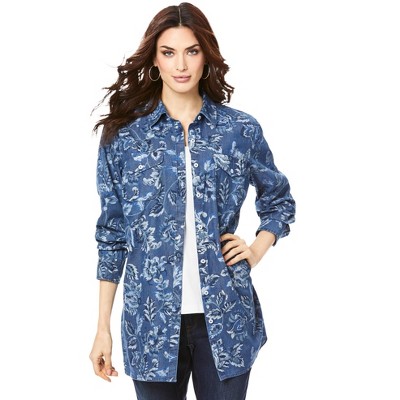 Roaman's Women's Plus Size Olivia Denim Big Shirt