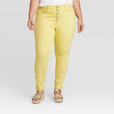 yellow jeans womens