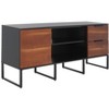 Vance 1 Door 2 Drawer 2 Shelf Media Stand - MED5008 - Black/Brown - Safavieh - 3 of 4