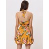 INSPIRE CHIC Women's Floral Halter Neck Sleeveless Crop Top with Short Skirt Outfits Set 2 Pcs - 4 of 4