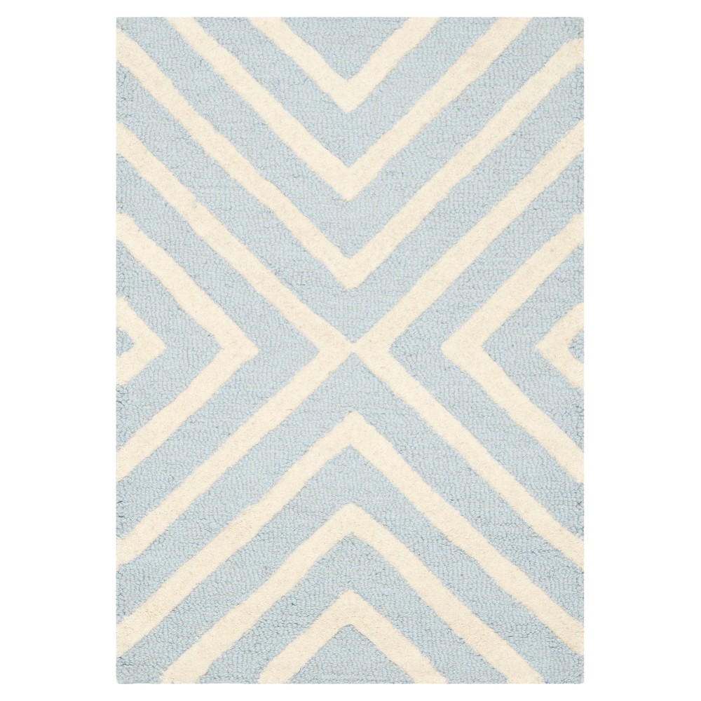  Harper Chevron Accent Rug Light Blue/Ivory