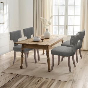 Captiva Designs Dining Chairs with Curved Backrest & Padded Seat & Solid Wood Legs - 1 of 4