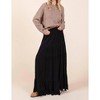 Women's Flowy Tiered Elastic Waist Lined Maxi Skirt - mittoshop - 2 of 4