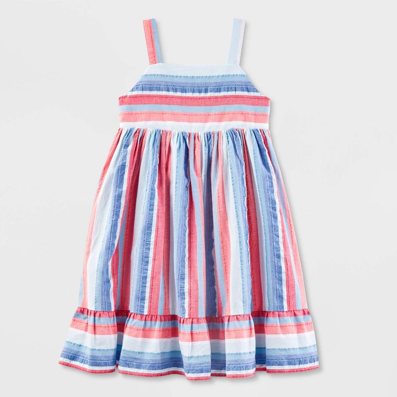 Girls&#39; Adaptive Striped Sleeveless Dress - Cat &#38; Jack&#8482; Red/Blue/White, 1 of 5