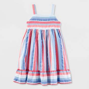 Girls' Adaptive Striped Sleeveless Dress - Cat & Jack™ Red/Blue/White