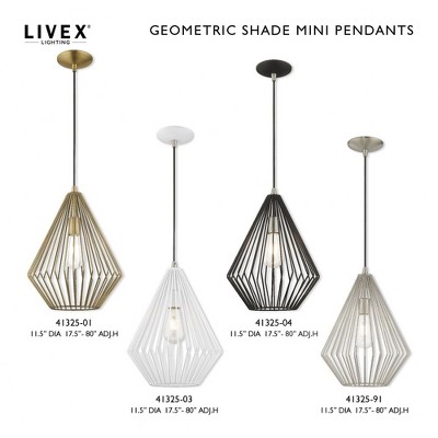 Antique Brass Geometric Metal Mini Pendant Light